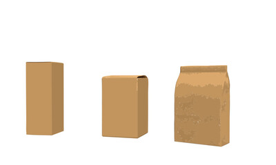 Cardboard paper eco packaging - tall, rectangle, wide