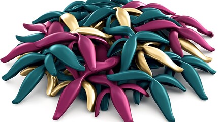 A vibrant mix of watercolor splashes in rich hues of teal, magenta, and gold, creating a bold, artistic expression on a clean white background