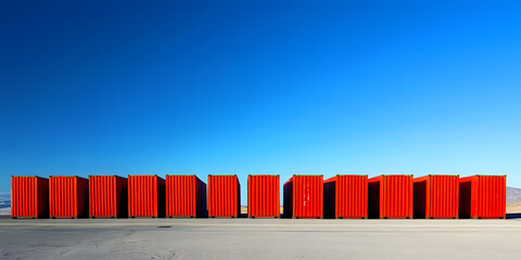 Fototapeta premium Container industrial yard shipping Export Logistic Crane Forklift Port Blue Sky Background Space Road Import Business Freight Logistic Transport Industry Service Airplane Container Ship Truck Cargo