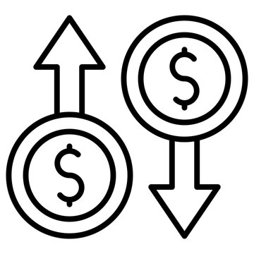 Increase and Decrease in Rate Icon