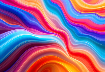Fototapeta premium Fluid Rainbow Swirls: An Abstract Vibrant Art