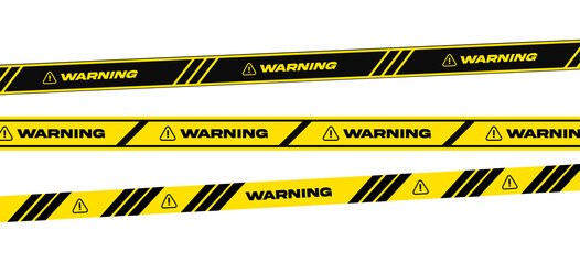 Warning danger signs post or banner with yellow and black colour for police, accident, under...