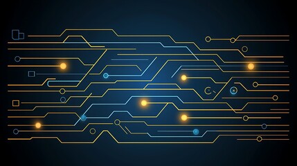 Futuristic circuit pattern with a holographic appearance, featuring vibrant colors and glowing connections in a sleek, symmetrical layout