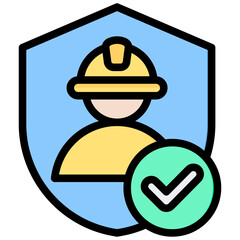 Fototapeta premium Safety Outline Color Icon