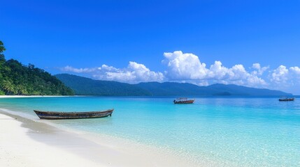 Obraz premium Tranquil Tropical Beach Scene