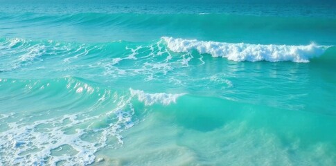Crystal clear turquoise water, whitecaps, rolling waves , water texture, water