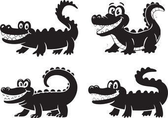 Fun and Playful Cartoon Alligators Vector Design