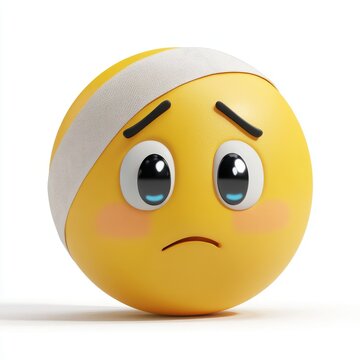 recommend clip art: 3D Face with Bandage Emoji Icon Isolated and White Background