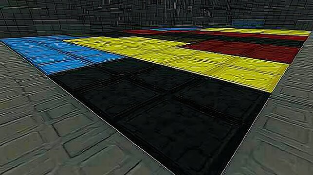 A bold and vibrant scene of cubes in various colors arranged in a layered, dimensional layout