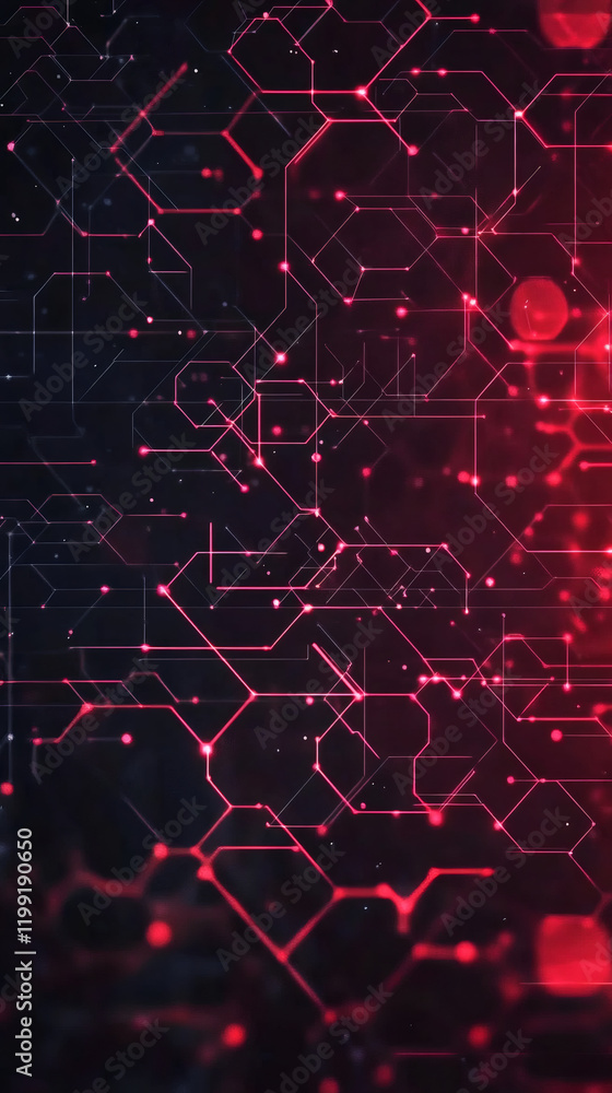 Poster intricate web of glowing lines and nodes creating complex geometric shapes, symbolizing data flow an