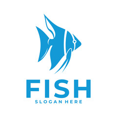 Elegant Fish logo vector template. Fish store logo design