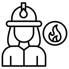 Firefighter Female Icon