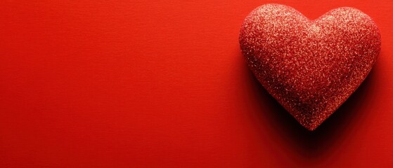 Obraz premium A vibrant red heart radiates love against a matching crimson backdrop, symbolizing passion and romance on Valentine's Day.