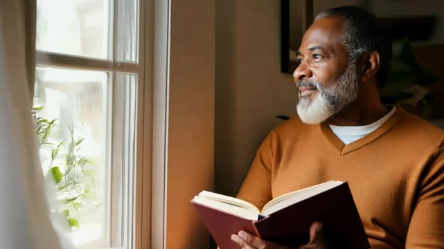 Reflective moment: appreciative reading by natural light