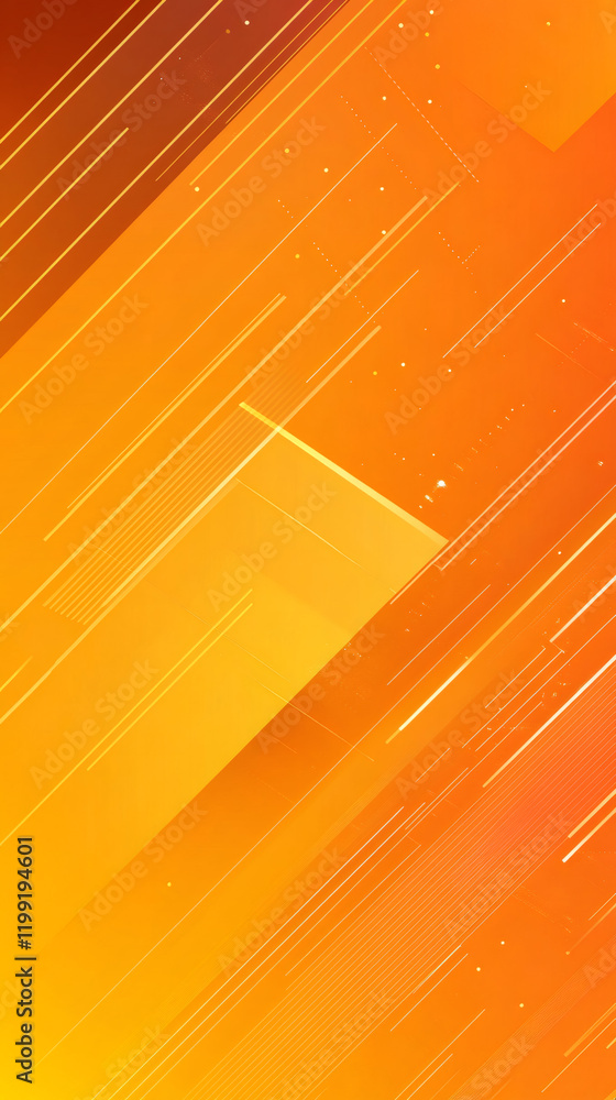Poster Modern orange backdrop featuring swift diagonal lines, transparent geometric overlay, ideal for digital design and visual communication