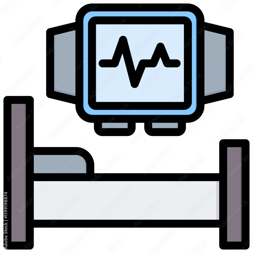 Poster sleep tracker outline color icon
