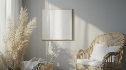 Elegant minimalist interior with natural light and comfortable furniture in a cozy setting