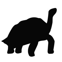 turtle walking black silhouette vector