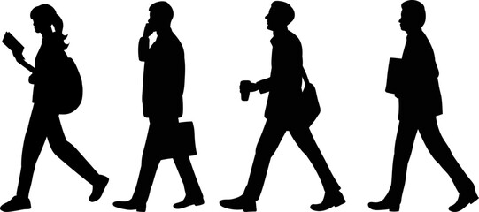 people taking pictures and videos silhouette  vector