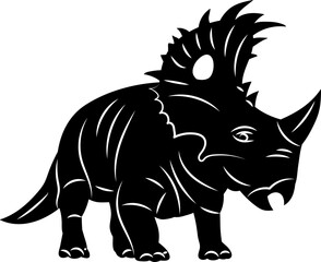 dinosaur with tusk silhouette  vector