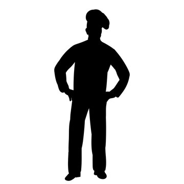 recommend clip art: chef standing black silhouette vector