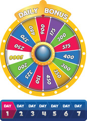 Fortune wheels colorful realistic vector illustration set. Luck win spin games. Casino roulettes