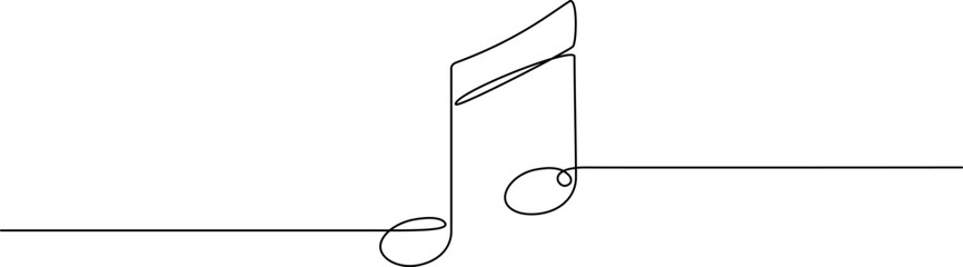 continuous single line drawing of musical notes, music line art vector illustration © Christian Horz