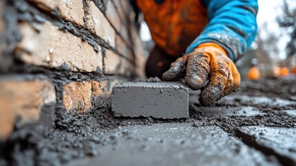 Bricklayer at Work: Precision and Skill in Construction