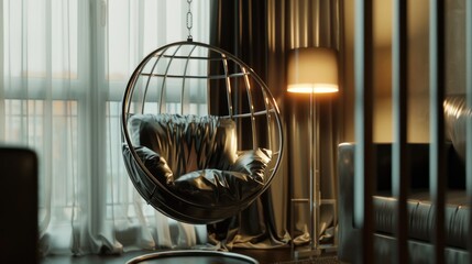 Modern office with an elegant and contemporary lounge chair in the corner of the executive suite.