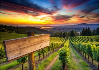 Fototapeta premium Oregon Winery Long Exposure Wooden Sign AI Photo