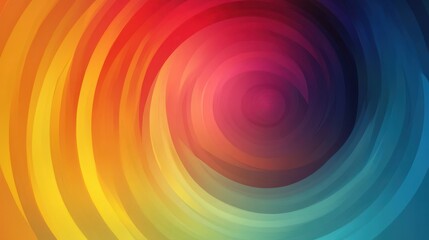 Abstract Colorful Swirling Concentric Circles Design