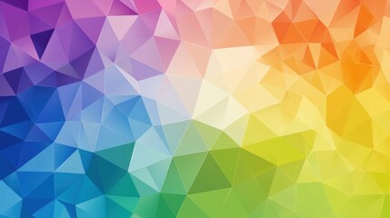 Colorful geometric pattern with vibrant triangles and gradients.