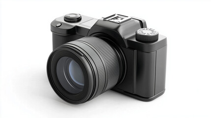 Compact digital camera isolated on white capturing technology in style high quality ultra clear 
