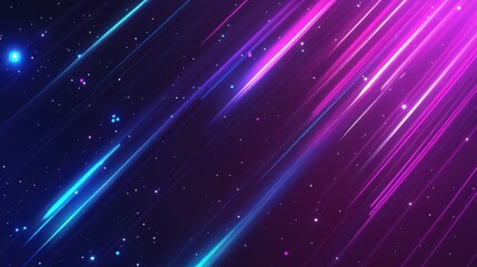 Obraz premium Dynamic Abstract Background with Neon Streaks and Cosmic Particle Effect
