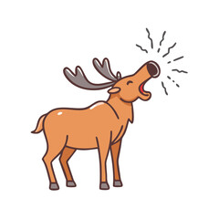 elk bugling icon, elk bugling vector illustration-simple illustration of elk bugling, perfect for elk bugling logos and themed design 