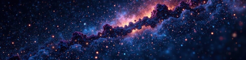 Naklejka premium Inky black canvas strewn with countless diamond-like stars , night, astronomical, space