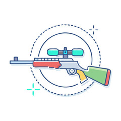 rifle with scope icon, rifle with scope vector illustration-simple illustration of rifle with scope, perfect for rifle with scope logos and themed design 