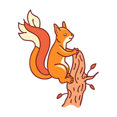 squirrel on a tree icon, squirrel on a tree vector illustration-simple illustration of squirrel on a tree, perfect for squirrel on a tree logos and themed design 