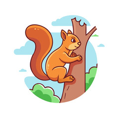 squirrel on a tree icon, squirrel on a tree vector illustration-simple illustration of squirrel on a tree, perfect for squirrel on a tree logos and themed design 