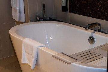 Interior of modern clean bathroom