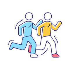 jogging buddy icon, jogging buddy vector illustration-simple illustration of jogging buddy, perfect for jogging buddy logos and themed design 