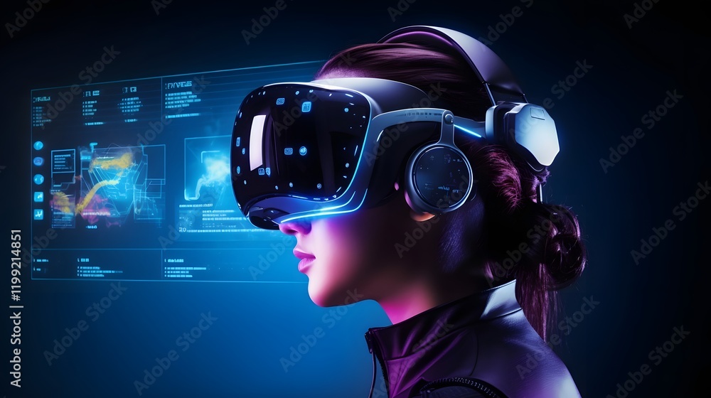 Aufkleber holistic visualization of cutting edge technology innovations featuring a hologram augmented reality