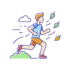jogging in windy weather icon, jogging in windy weather vector illustration-simple illustration of jogging in windy weather, perfect for jogging in windy weather logos and themed design 
