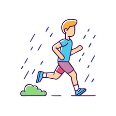 jogging in the rain icon, jogging in the rain vector illustration-simple illustration of jogging in the rain, perfect for jogging in the rain logos and themed design 
