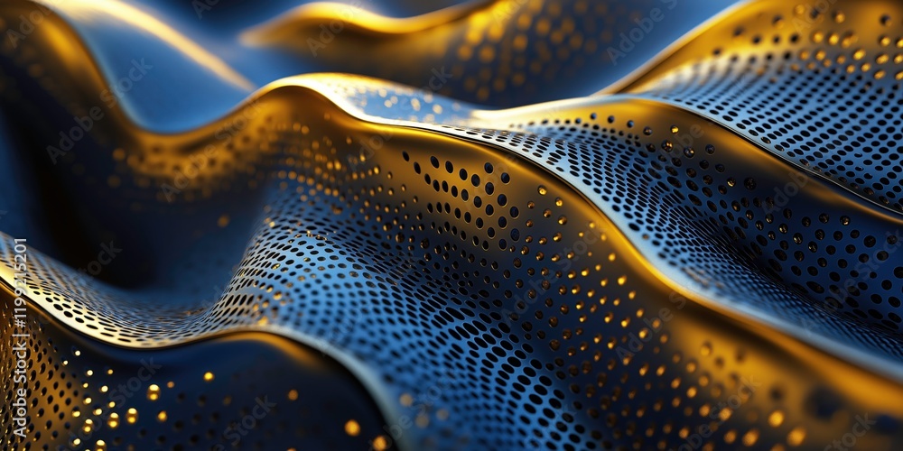 Poster abstract gold and blue metal texture: a mesmerizing abstract image showcasing a dynamic interplay of