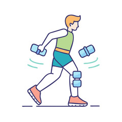 jogging with ankle weights icon, jogging with ankle weights vector illustration-simple illustration of jogging with ankle weights, perfect for jogging with ankle weights logos and themed design 