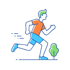 person jogging icon, person jogging vector illustration-simple illustration of person jogging, perfect for person jogging logos and themed design 