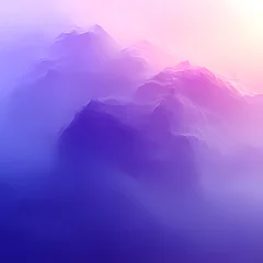 Gardinen creates an ethereal landscape with soft purple and pink hues during a vibrant sunrise. Generative AI © HUIWON