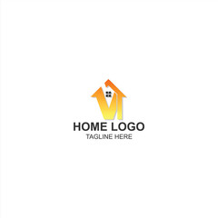 letter v logo icon for home or real estate with creative illustration