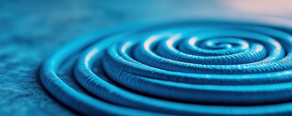 Abstract Blue Spiral: A Macro Study of Texture and Form